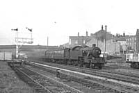 6BKH 42587  held at Castleton East Junction signals, awaiting signals for the Bury line. B K Hilton. 